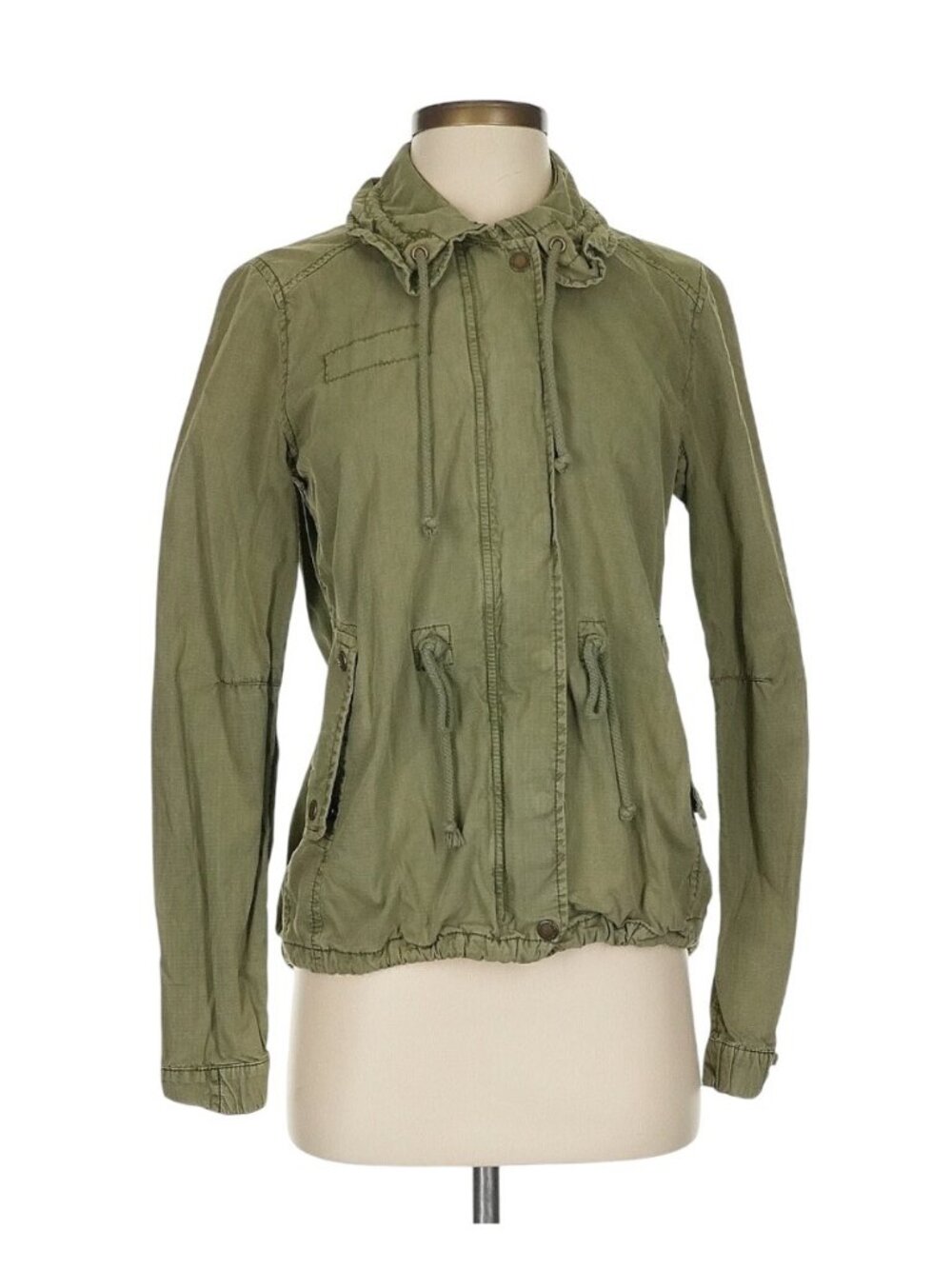 Vintage Y2K American Eagle Olive Edgy Utility Jacket S | Gorpcore Boho Military - Picture 2 of 11
